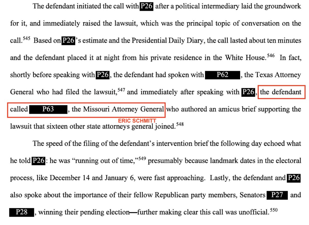 ericgarland's tweet image. From the Gov&apos;t Memo: Trump conspired *directly* with Missouri&apos;s now-Senator Eric Schmitt.

Schmitt then filed a lawsuit to keep the government from collecting evidence from Twitter.