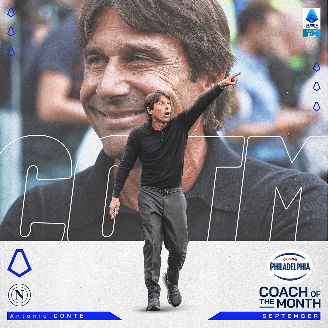 Mister Antonio Conte è il Philadelphia 𝐂𝐨𝐚𝐜𝐡 𝐨𝐟 𝐭𝐡𝐞 𝐦𝐨𝐧𝐭𝐡 - Settembre 🏆