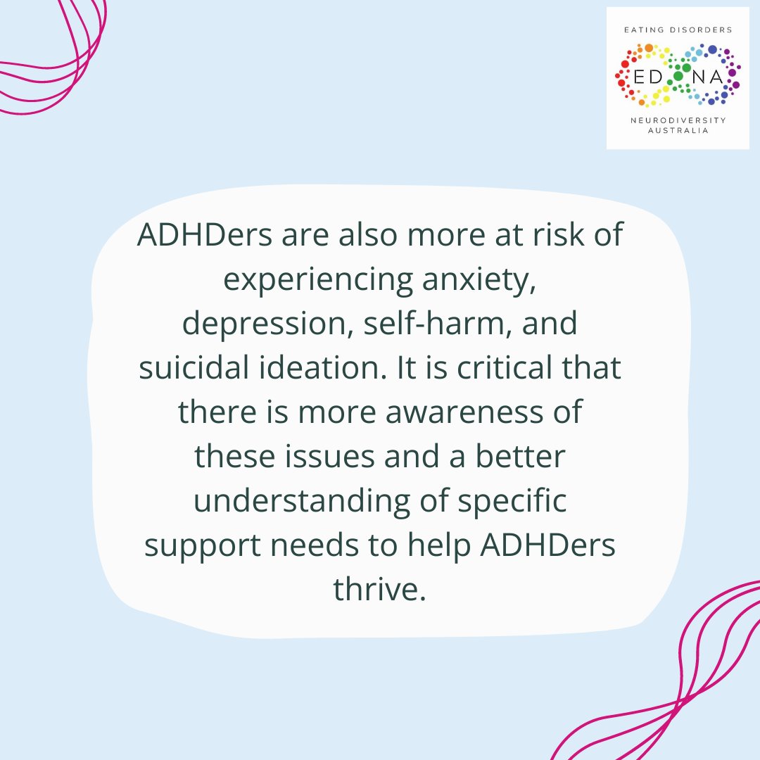 October is ADHD awareness month.
ADHDers have a 3 to 6 times increased risk of developing an eating disorder and experience poorer treatment outcomes compared to neurotypical people.