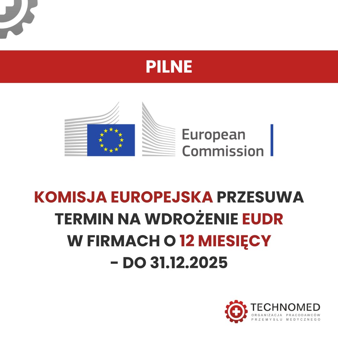 OPPM TECHNOMED (@oppm_technomed) on Twitter photo ⚙️ Ważne dla firm, które sprzedają wyroby, do których produkcji wykorzystuje się m.in. kauczuk lub drewno.
<a href="/EUinPL/">Komisja Europejska</a> zdecydowała się przesunąć o 12 m-cy termin na wdrożenie #EUDR.
⚙️ Duże i średnie firmy - 31.12.26
⚙️ Małe i mikro - 30.06.2026 ⚙️ Ważne dla firm, które sprzedają wyroby, do których produkcji wykorzystuje się m.in. kauczuk lub drewno.
<a href="/EUinPL/">Komisja Europejska</a> zdecydowała się przesunąć o 12 m-cy termin na wdrożenie #EUDR.
⚙️ Duże i średnie firmy - 31.12.26
⚙️ Małe i mikro - 30.06.2026