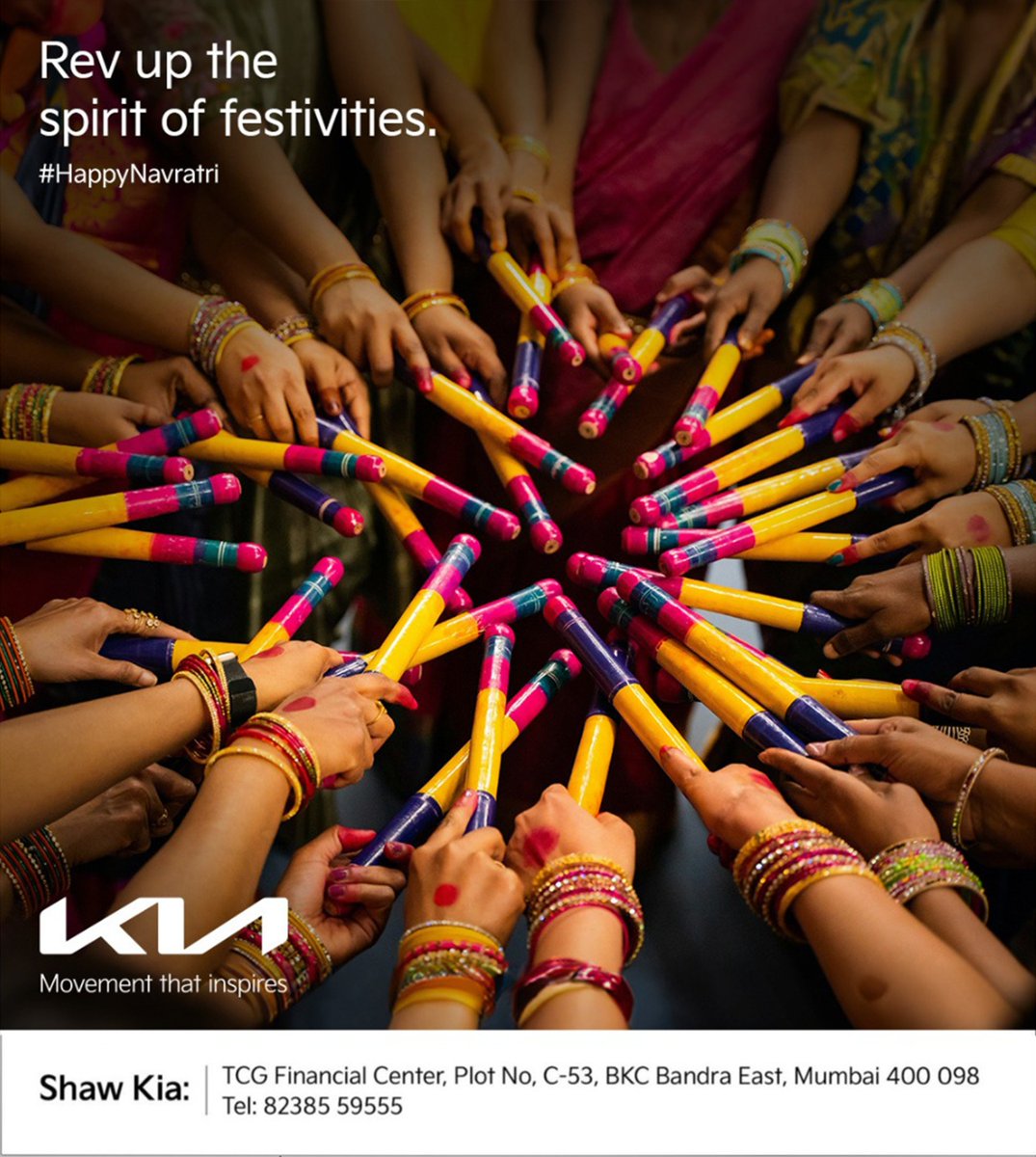 shawkiamumbai's tweet photo. Embrace the vibrance, the colors and the festivities this Navratri. May the 9 blessed days be full of prosperity and blessings for you.

#Kia #KiaIndia #HappyNavratri https://t.co/ua08uOTTbU