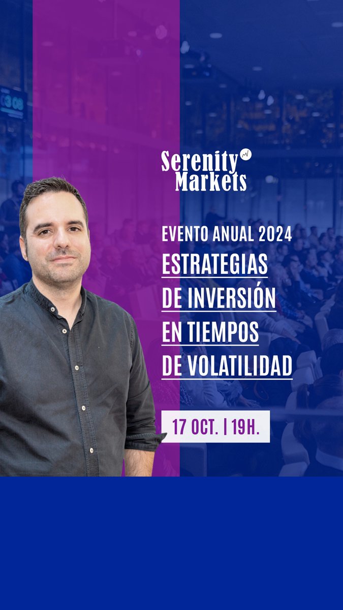 📌El próximo 17 de octubre a partir de las 19:00h participaré como ponente en el evento anual de <a href="/serenitymarkts/">Serenity Markets</a>.

También estarán <a href="/PabloGilTrader/">Pablo Gil</a>, <a href="/carpatos/">José Luis Cárpatos</a>, <a href="/misterpuertas/">Diego Puertas</a>, <a href="/juanestevee/">Juan Esteve</a>... y más.

Ocasión especial para conocernos.

Apúntate aquí 👇

serenitymarkets.com/evento