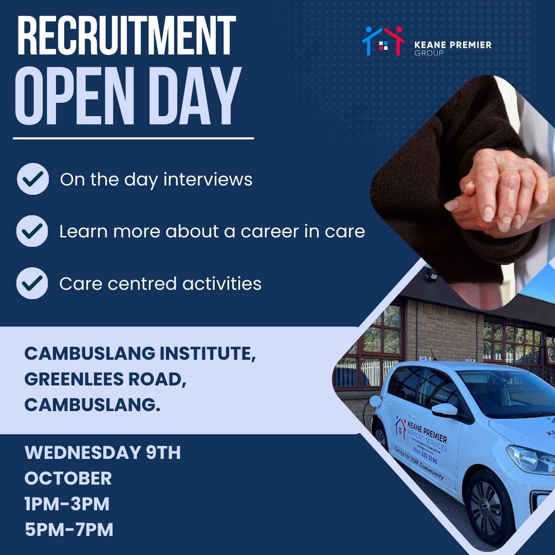 🚀 Recruitment Open Day – Keane Recruitment Event 🚀

📅 Date: Wednesday, 9th October
⏰ Time: Two sessions available – 1:00 PM - 3:00 PM and 5:00 PM - 7:00 PM (Drop in anytime)
📍 Location: Cambuslang Institute, Greenlees Road, Cambuslang G72 8JE