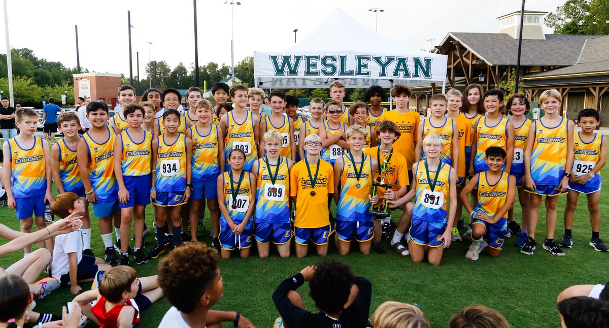 JrCougarsXC's tweet photo. Congratulations to our teams taking home first place in both races at Wesleyan.   We also took 10 out of 20 possible medals.   Well done!   @TaylorRoadWay  @TRMSPTA @Proud_Tigers @Hooch_Athletics https://t.co/XHHtdTx1wg