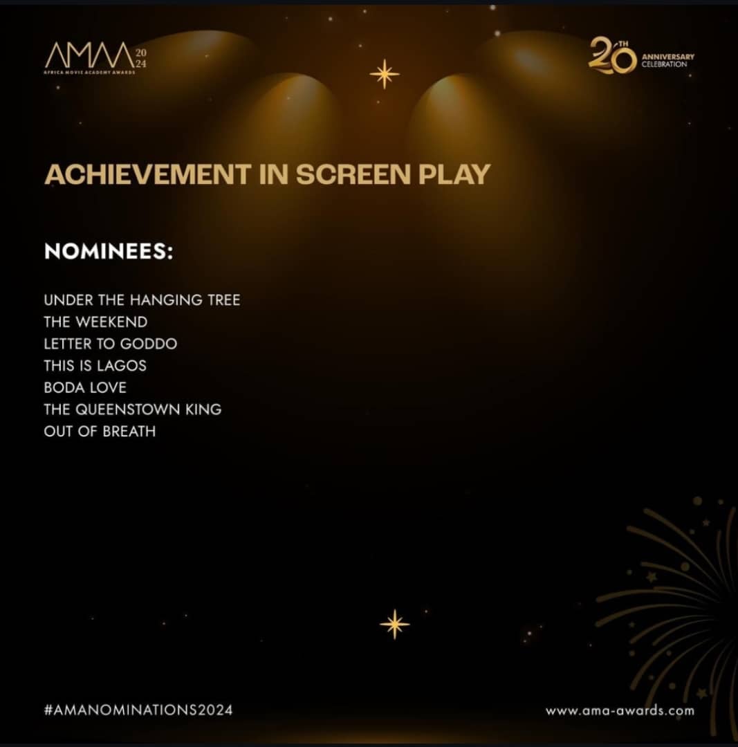 We are happy to announce that #TheWeekendFilm has received 16 nominations at the African Movie Academy Awards #AMAA2024Nominations, marking a significant achievement for us. Congratulations to remarkable Cast &amp; Crew!!!