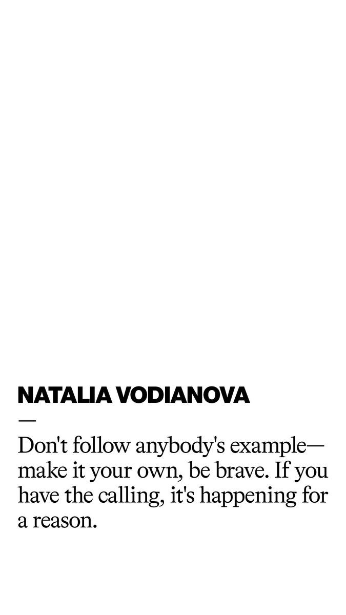 "Don't follow anybody's example—make it your own, be brave. If you have the calling, it's happening for a reason," says <a href="/NataSupernova/">.</a>. Read the full story in CR25 Love &amp; Fantasies 🔗l8r.it/IpEx