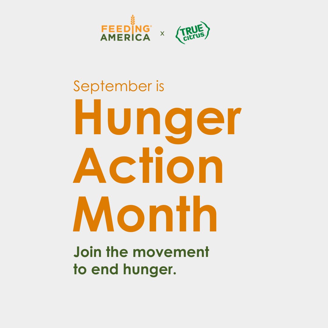 truelemon's tweet image. There’s plenty of food in America; yet 1 in 7 people (including 1 in 5 kids) still don’t have the food they need to thrive. This September, during #HungerActionMonth, @FeedingAmerica is calling on everyone to take one million actions against hunger.