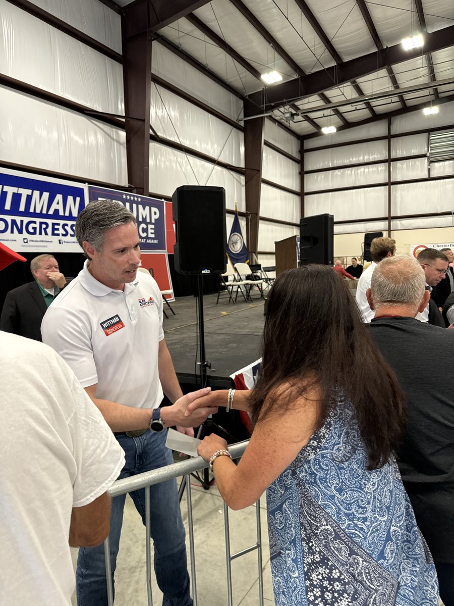 GlenSturtevant's tweet photo. Great rally today in Chesterfield! 

We heard from Congressman @RobWittman, Governor @GlennYoungkin, Lt. Gov. @WinsomeSears, and inspiring candidates like @HungCao_VA and Bill Moher. 

Early voting started yesterday, and now’s the time to make your voice heard. Let’s keep pushing for a stronger future for the Commonwealth and the USA! 🇺🇸