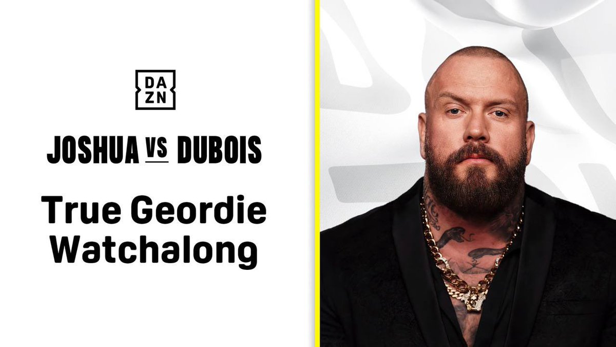 DAZNBoxing's tweet photo. Watchalong with @TrueGeordieTG or @talkSPORT when you buy #RiyadhSeasonCard: Wembley Edition on DAZN🔥
 
#JoshuaDubois | Live NOW on https://t.co/FoiaUucafv: Click link in bio to buy | @Turki_alalshikh https://t.co/UtaEuXQLoZ