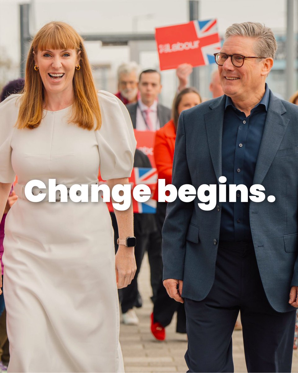 Prime Minister <a href="/Keir_Starmer/">Keir Starmer</a> and Deputy Prime Minister <a href="/AngelaRayner/">Angela Rayner</a> have arrived at #Lab24.

Change begins.