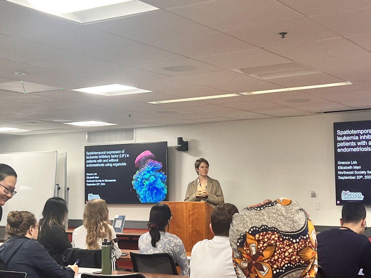 Juan S. Gnecco (@juangnecco4) on Twitter photo Proud PI moment: Not only did <a href="/le_marr_/">Lizzie Marr (@lizzie_marr@mstdn.social)</a> give the #GneccoLab first trainee-led oral talk at the <a href="/SFBiomaterials/">SFBiomaterials</a> northeast symposium, but her work using our tissue engineered tools to study the mechanism of LIF signaling in the uterus won her a SfB Student STAR Award. Congrats! Proud PI moment: Not only did <a href="/le_marr_/">Lizzie Marr (@lizzie_marr@mstdn.social)</a> give the #GneccoLab first trainee-led oral talk at the <a href="/SFBiomaterials/">SFBiomaterials</a> northeast symposium, but her work using our tissue engineered tools to study the mechanism of LIF signaling in the uterus won her a SfB Student STAR Award. Congrats!