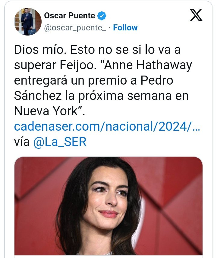 Martadpp's tweet image. Se están haciendo pis de la emoción porque la protagonista de Princesa por sorpresa va a entregar un premio a Pedro.