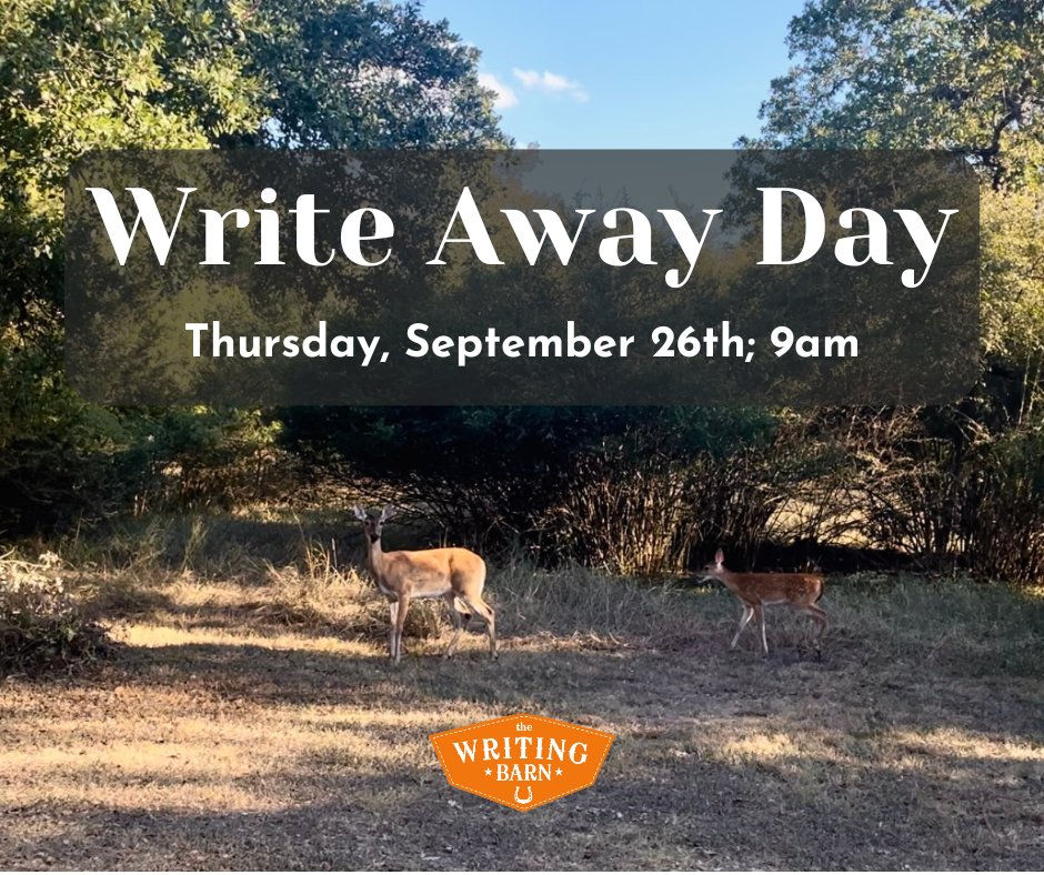 Take some time away for you and your craft! ✍️

Our next Write Away Day is coming up this Thursday. Come to the gorgeous Barn property to take in nature, enjoy complimentary beverages, and write within a supportive community of creatives. 

Sign up here: tinyurl.com/4h5k79hx