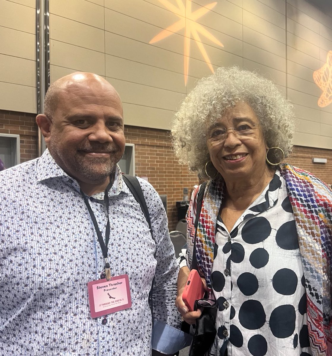 TBH part of me wants to run as far as I can from academia. But when THE Angela Davis says “We need you! You definitely need you!” well, I know I better stay and fight. (Masks removed just for the photo)