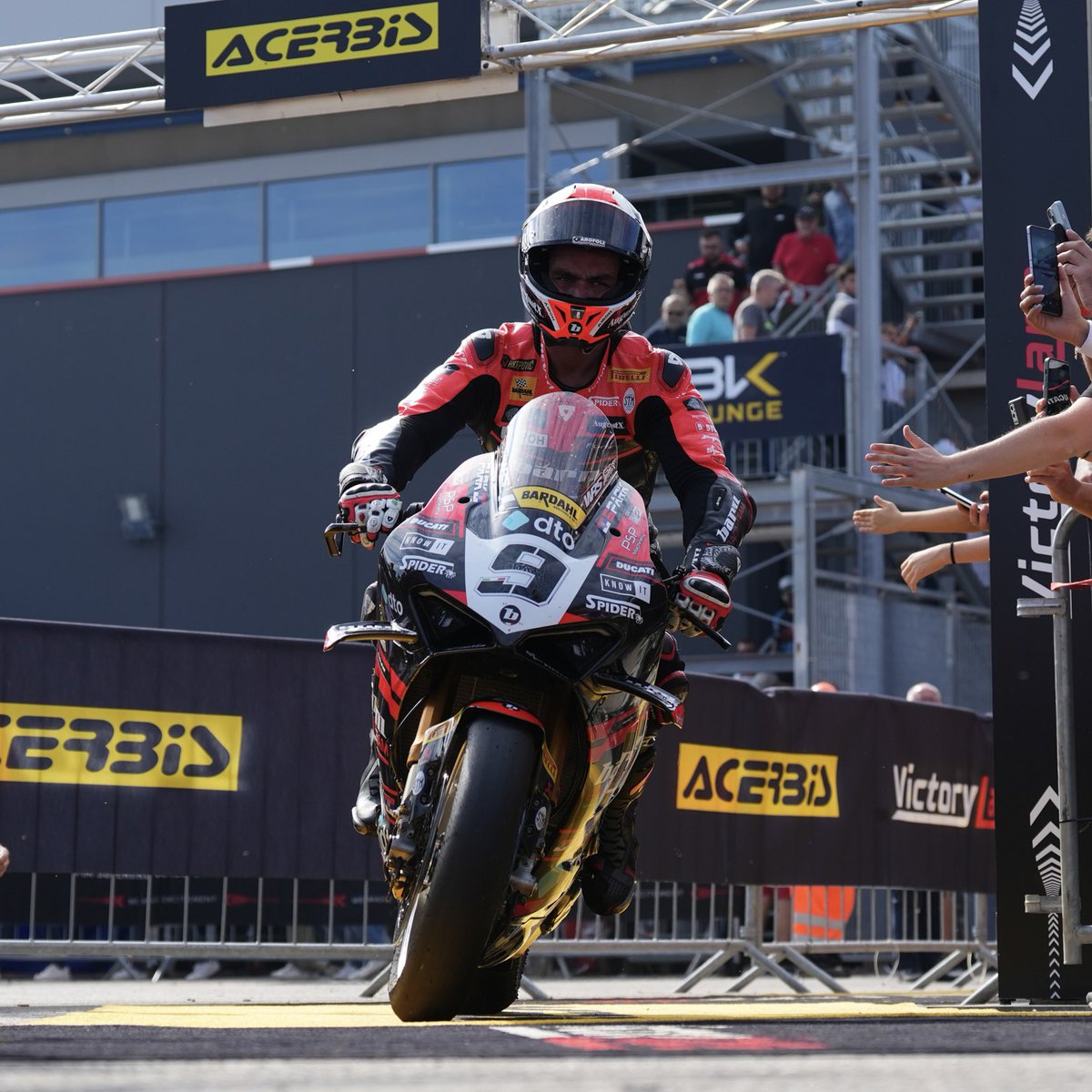 everythingmrace's tweet photo. He nearly died earlier this year, now he’s on the top step! 

Danilo Petrucci has won his first ever WorldSBK race at Cremona, he becomes the first ever MotoGP, Dakar, MotoAmerica and WorldSBK winner!

#WorldSBK https://t.co/pkOediJckH