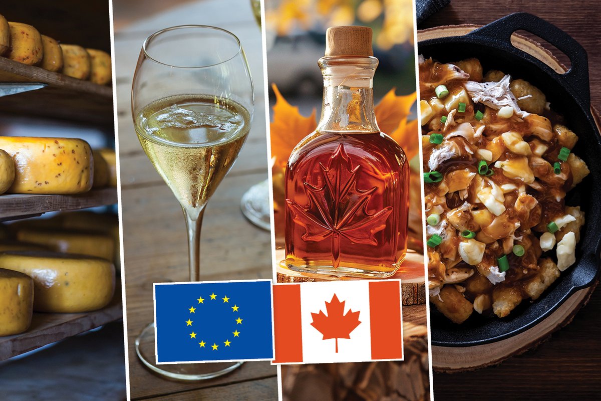 #CETA turns 7!🎉

This landmark trade deal with 🇨🇦 has boosted 🇪🇺 agri-food exports, resulting in a €1.6bn trade surplus for the EU.

It also protects over 143 EU food specialties (GIs) 🧀🫒 &amp; strengthens our food supply chains.

#EUTrade #EUQuality