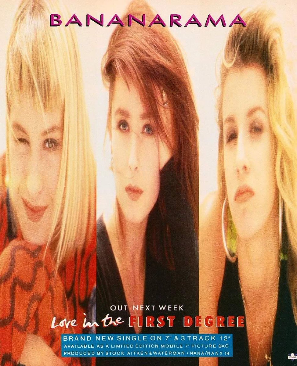 WhosThatGav's tweet photo. OUT NEXT WEEK (in 1987) 🎶💗 #Bananarama #LoveInTheFirstDegree https://t.co/0gWO5qgPfM