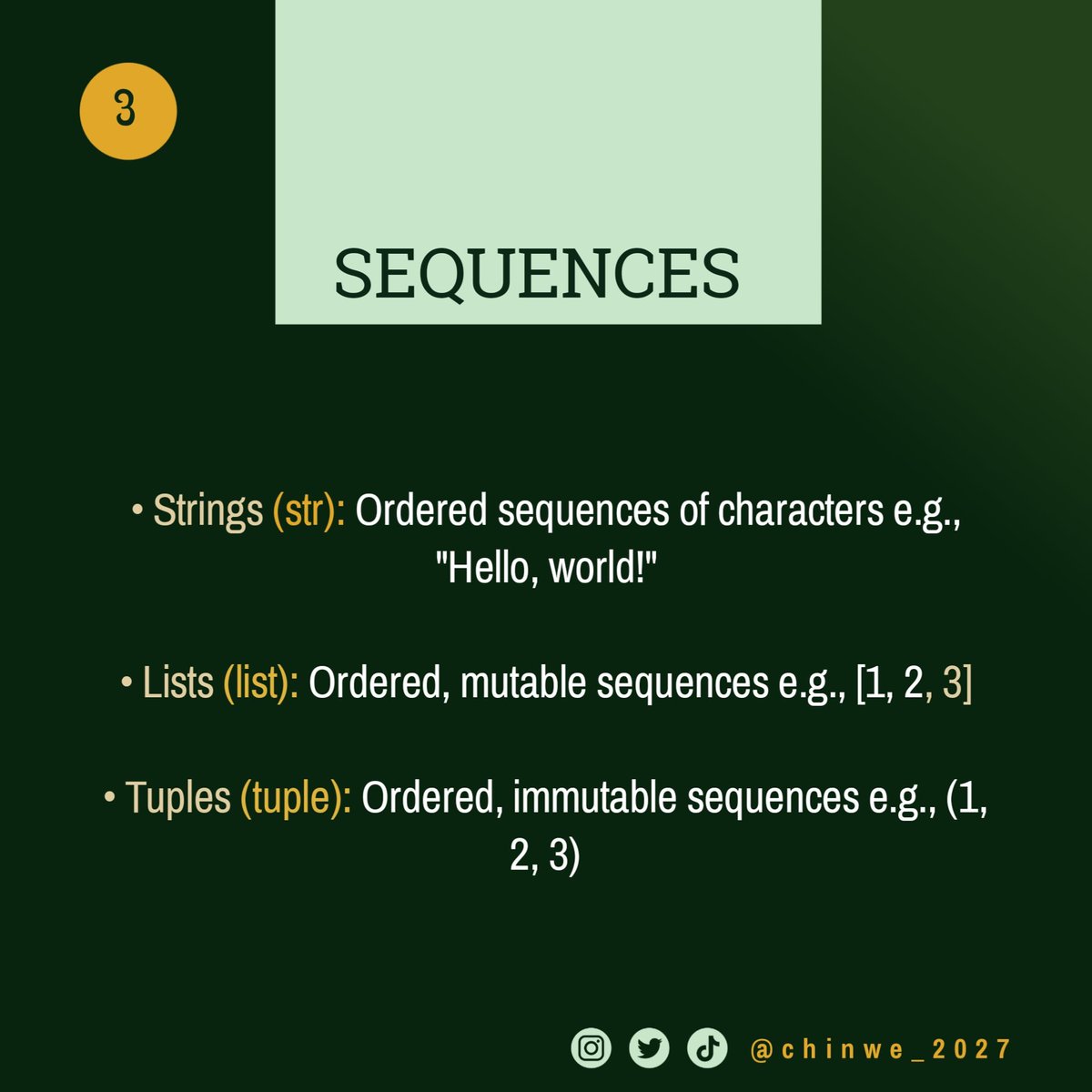 Chinwe_2027's tweet image. Let&apos;s learn python data types together!

#Python 
#pythondatatypes
#programming