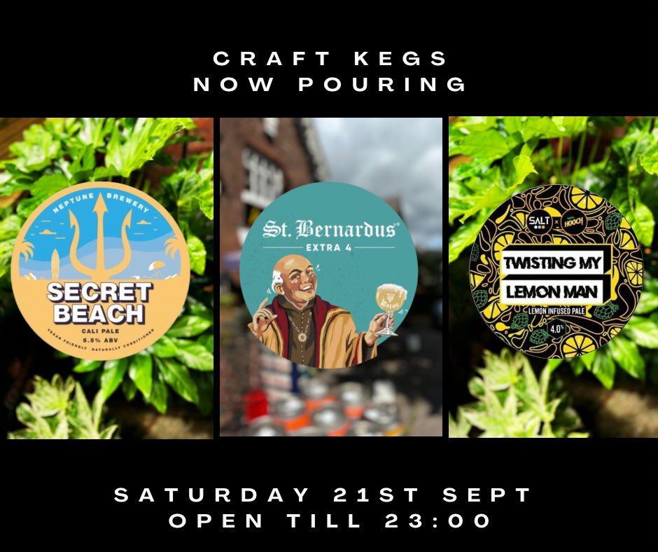 HopsBelgianBar's tweet photo. Beery Update?

Now pouring on Keg 👇

@neptunebrewery 
@StBernardus1 
@SaltBeerFactory 

Fresh on Cask 👇

@tomstapandbrew 
@MBHbeer 
@thornbridge 
@AcornBrewery 

Cheers Crewe 🍻 https://t.co/Rpbob0icHz