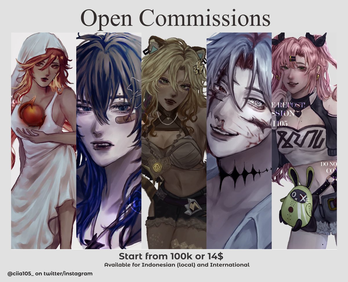 ciia105_'s tweet image. [ 🔁 &amp;amp; ❤️ are very appreciated 💋 ]

Hello I'm Open Art Commissions for semi realism art styles and chibi toppings! If you interested please hit my DM~ 🧚🏼‍♀️

💲Payments method: Qris and Paypal
🦭 More details ciia105.carrd.co

#artidn #artcomm #commissionart