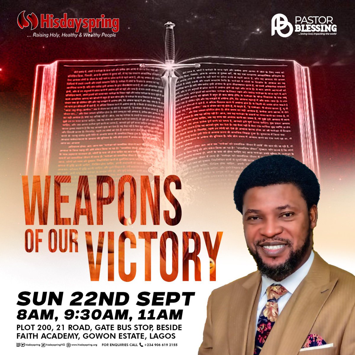 pastorblessingo's tweet photo. Tomorrow (Sunday) is another day to embrace what the Lord has in stock for us…
Do not miss it for no reason…
It’s going to be an awesome experience… Be there�� https://t.co/ItZjCFtEtO