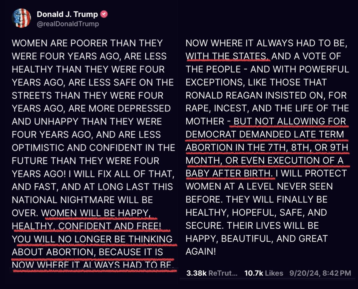 There’s so much to unpack here, but let’s start with the fact that Trump and Republicans can’t point to a single verified case of women having 8th or 9th month abortions or legally “executing” babies after birth. But what IS happening? There are numerous verified cases of women