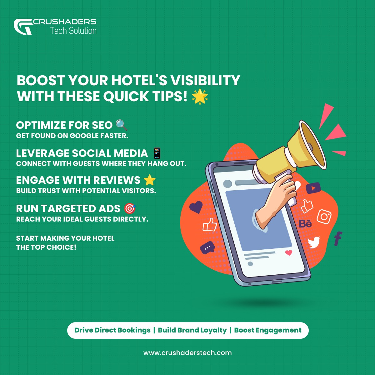 CrushadersTech's tweet photo. 💡Get ahead of the curve! Dive into our latest blog providing expert tips on effective marketing strategies that would transform your hotel's outreach:
https://t.co/POuJ8KaXDH

#HospitalityTech #HotelMarketing #HotelGrowth #DigitalMarketing #BrandBuilding #HotelIndustry https://t.co/tQqS0BXYQY
