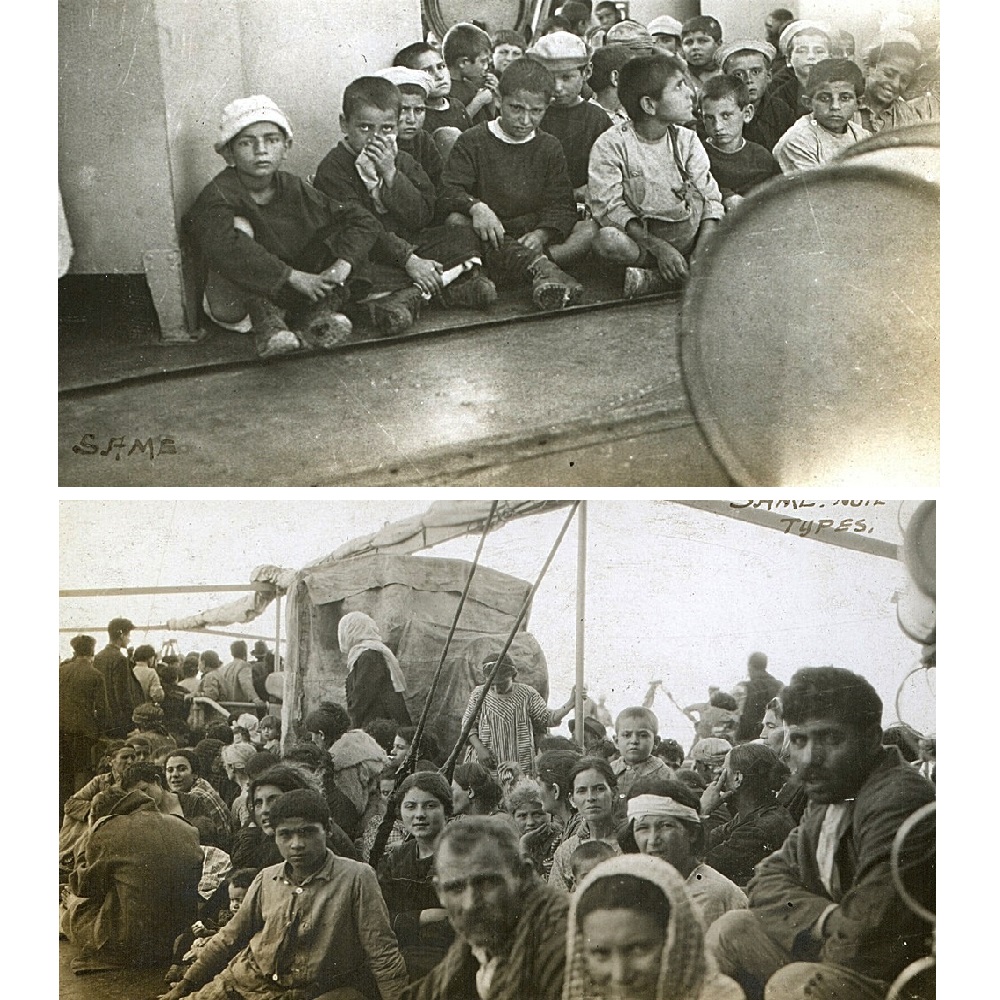 Refugees aboard US destroyers during the #SmyrnaHolocaust of Sep 1922. These were the lucky ones. The death toll at Smyrna was siginificant with 190,000 of the Smyrna population unaccounted for after the fire. 
More> greek-genocide.net/index.php/over…