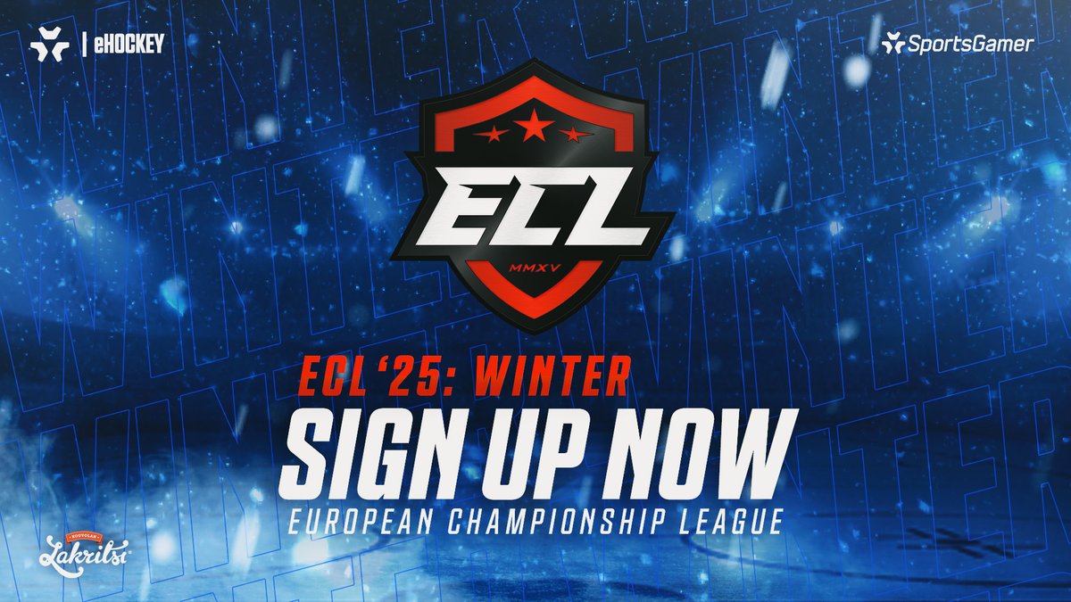 🏒 #ECL25Winter Sign-Ups are NOW OPEN!
Sign up today ➡️ bit.ly/ECL25_Winter

💸 Cash prizes
📈 Skill-based divisions
🔥 Lots of FUN!

#KouvolanLakritsi #NHL25 #esports #eHockey