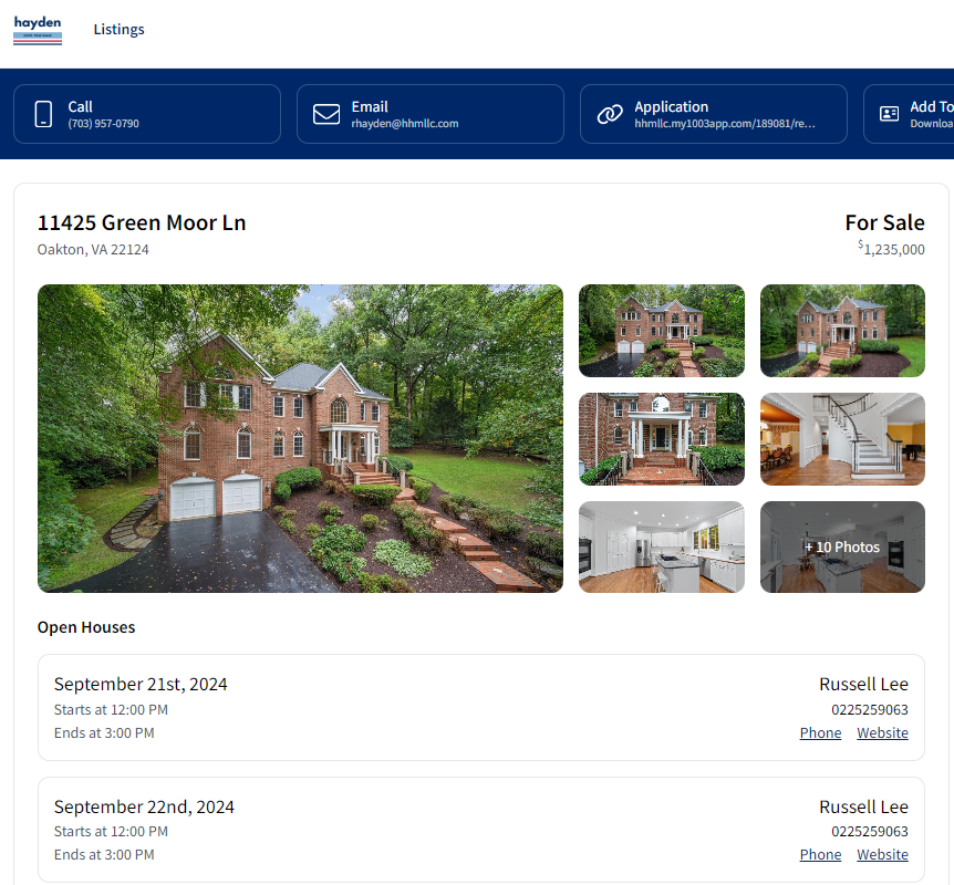 Head over to 11425 Green Moor Lane in Oakton today &amp; say hi at this amazing open house!

bit.ly/3TEy869 
<a href="/ML/">ML</a> Real Estate Group <a href="/Hayden/">hayden</a> Home Mortgage LLC 
#mortgage
#mortgagetips
#homebuyer
#virginiamortgage
#virginiamortgagebroker
#realestate