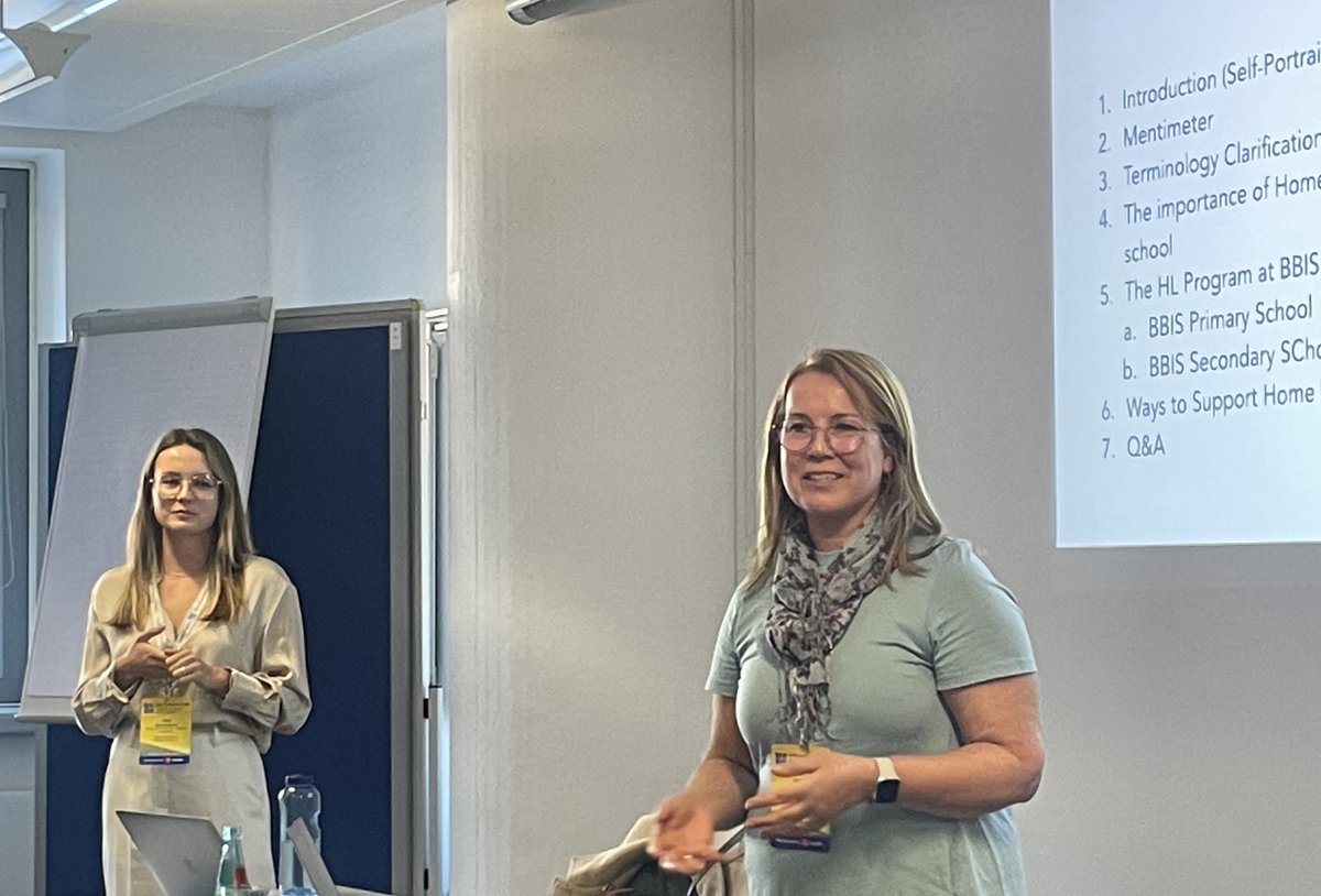 sowingliteracy's tweet image. “#HomeLanguage is a consistently developing term” — “a strong language foundation is important for success and identity” —- @BBISlearning HL coordinators @MissFrauYulia and Kirsten Lund Bruning on the complexity and impact of HL programming #AGIS2024.