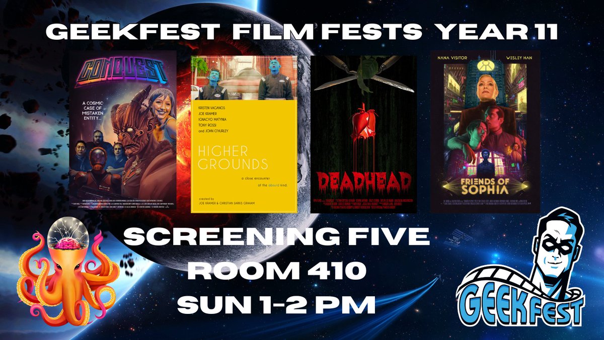 GeekFilmFests's tweet photo. TWO weeks!  Until our biggest and Last event of 2024!
@GeekFilmFests @ComicConLA
Don't miss us at Booth 852 and screenings and panels 
Sun Screening programs below:
Full SCHEDULE- https://t.co/MYuymlbmtd 
#geekfest #comiccon #filmfestival https://t.co/PxIFCXl2Pt