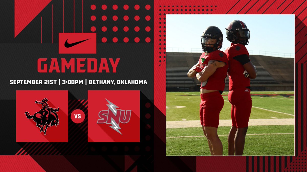 Ranger Football is on the road this afternoon against Southern Nazarene for week 3! Kickoff is scheduled for 3:00 PM in Bethany! 
#RRR 
watch:youtube.com/channel/UC_fNS…
stats: snuathletics.com/sidearmstats/f…
radio:alvaradio.com