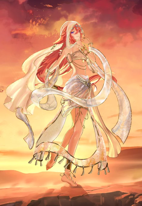 原神HoYoFairの【COMING BACK】にて、こちらの八重神子のイラストを一枚描かせて頂きました#HoYoFair  #GenshinImpact  #FlameFusion 