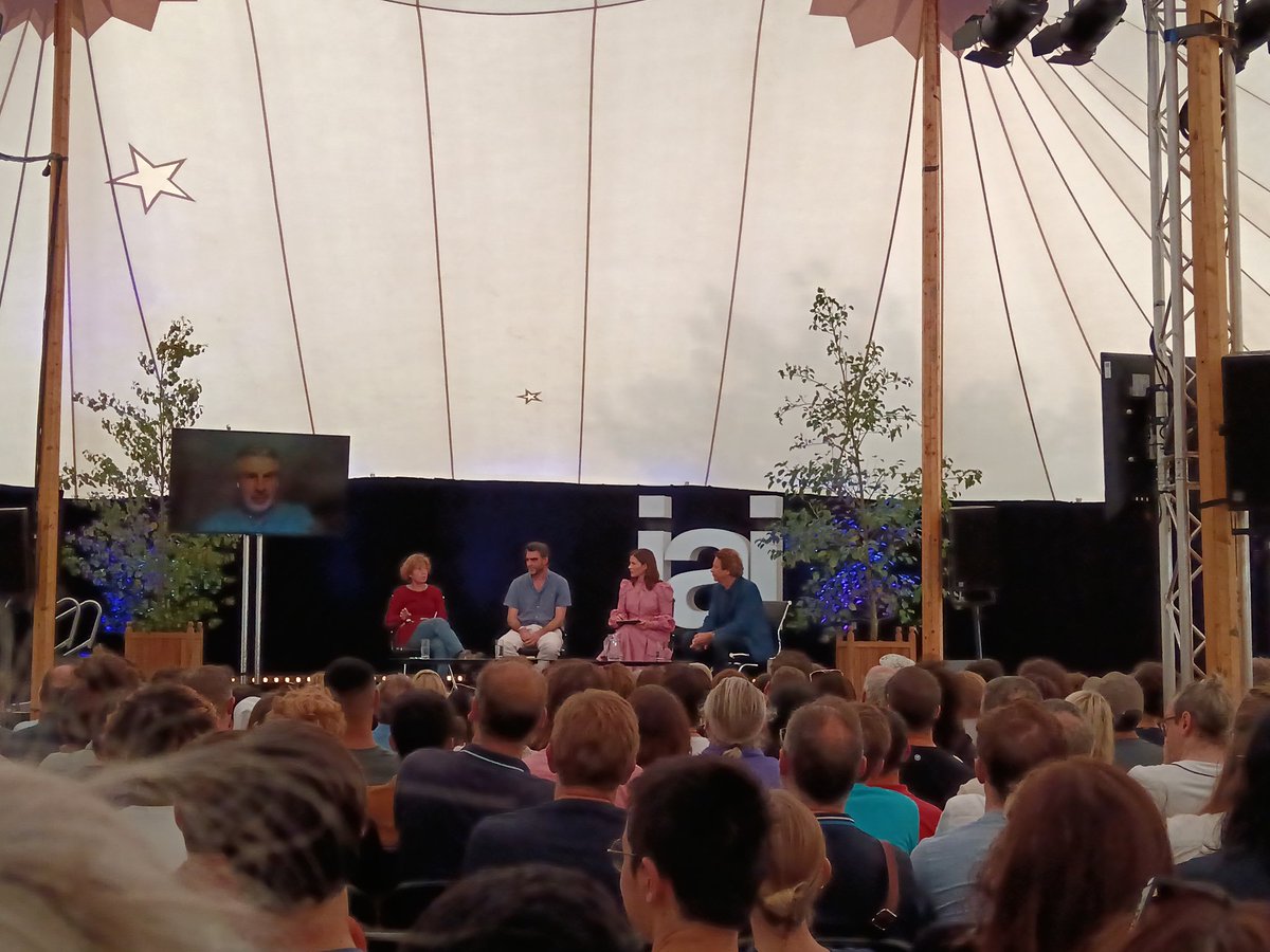 tiranth's tweet photo. If in the future, computers or machines have self-preservation goals, then humanity will be in danger, says @Yoshua_Bengio 
Interesting discussion on the Consciousness Test. There's no reason why machines couldn't have feelings #htlgi24 https://t.co/5KzyzqhCLt