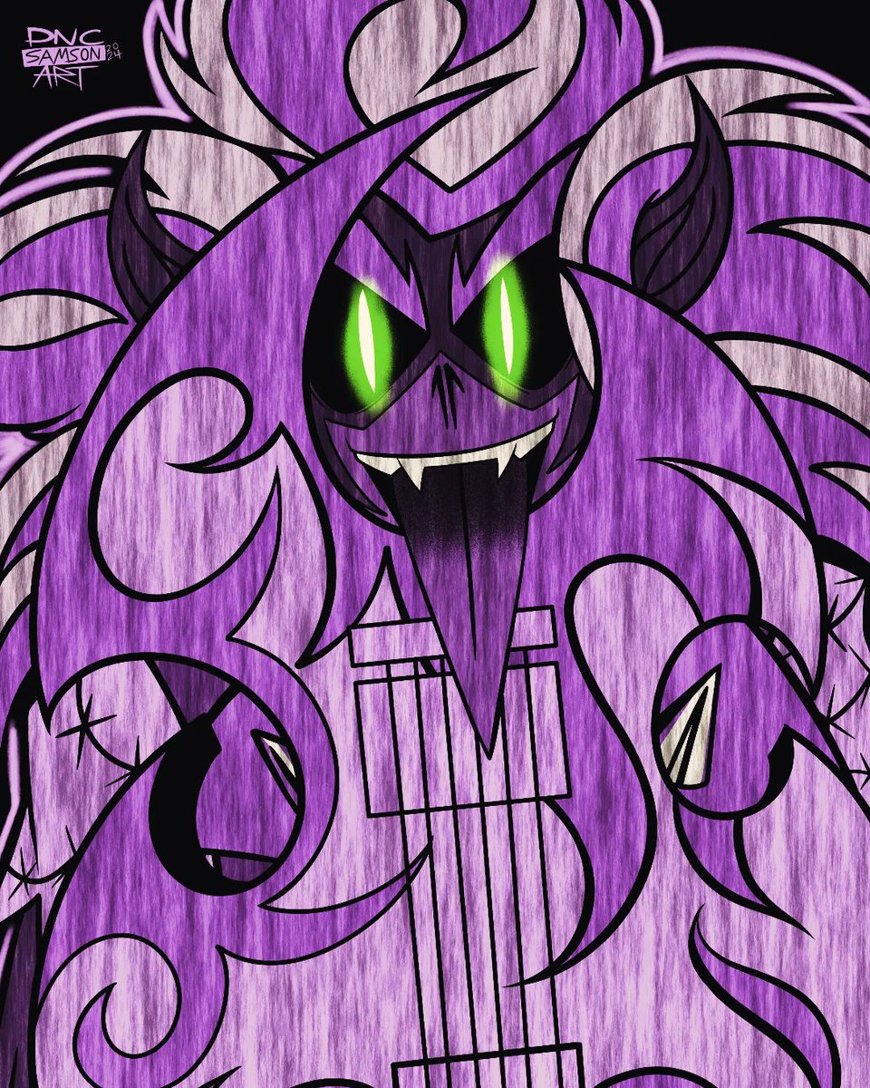 DNCSamsonART's tweet photo. Here is my new illustration cover of Malevolent Samson sticking his tongue over the guitar in about three colour variants containing purple tones. Pose inspired by Dave Mustaine of Megadeth.
#DEVOMBEEZBandOfTheLivingDead #DEVOMBEEZ #MalevolentSamson #creepy #halloween #metalart https://t.co/yg8SqdqYBV