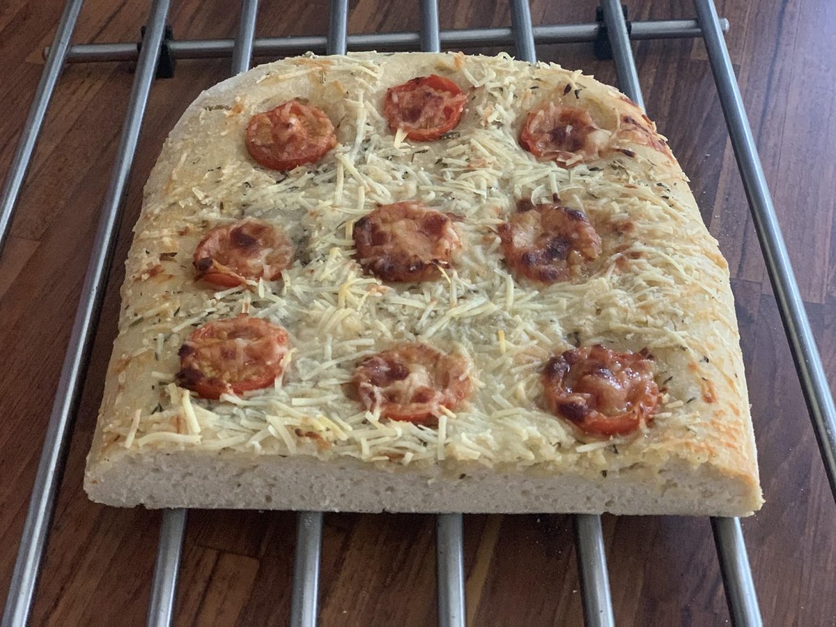 Sourdough focaccia. Rosemary, Thyme, Tomatoes, Olive Oil &amp; Parmesan Cheese instagr.am/p/DALhai5IZtL/