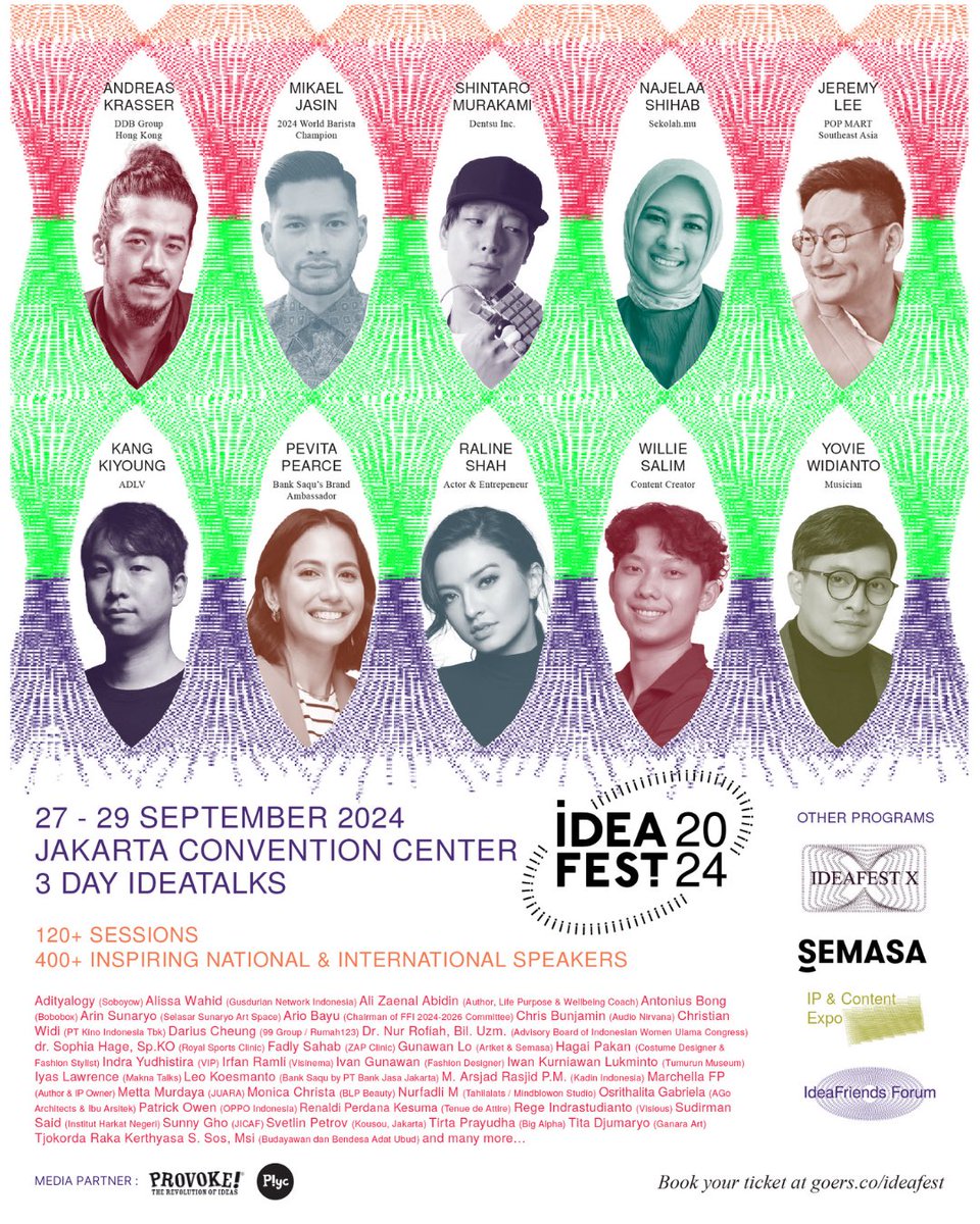 Get ready for 27-29 September 2024 at the JCC Senayan, coming with more speakers, and a whole lot more inspiration🌟

IdeaFest bringing you BIG IdeaTalks— Join us for IdeaFest X, SEMASA di IdeaFest, the IP &amp; Content Expo, and more.

🚨grab your tickets at goers.co/ideafest