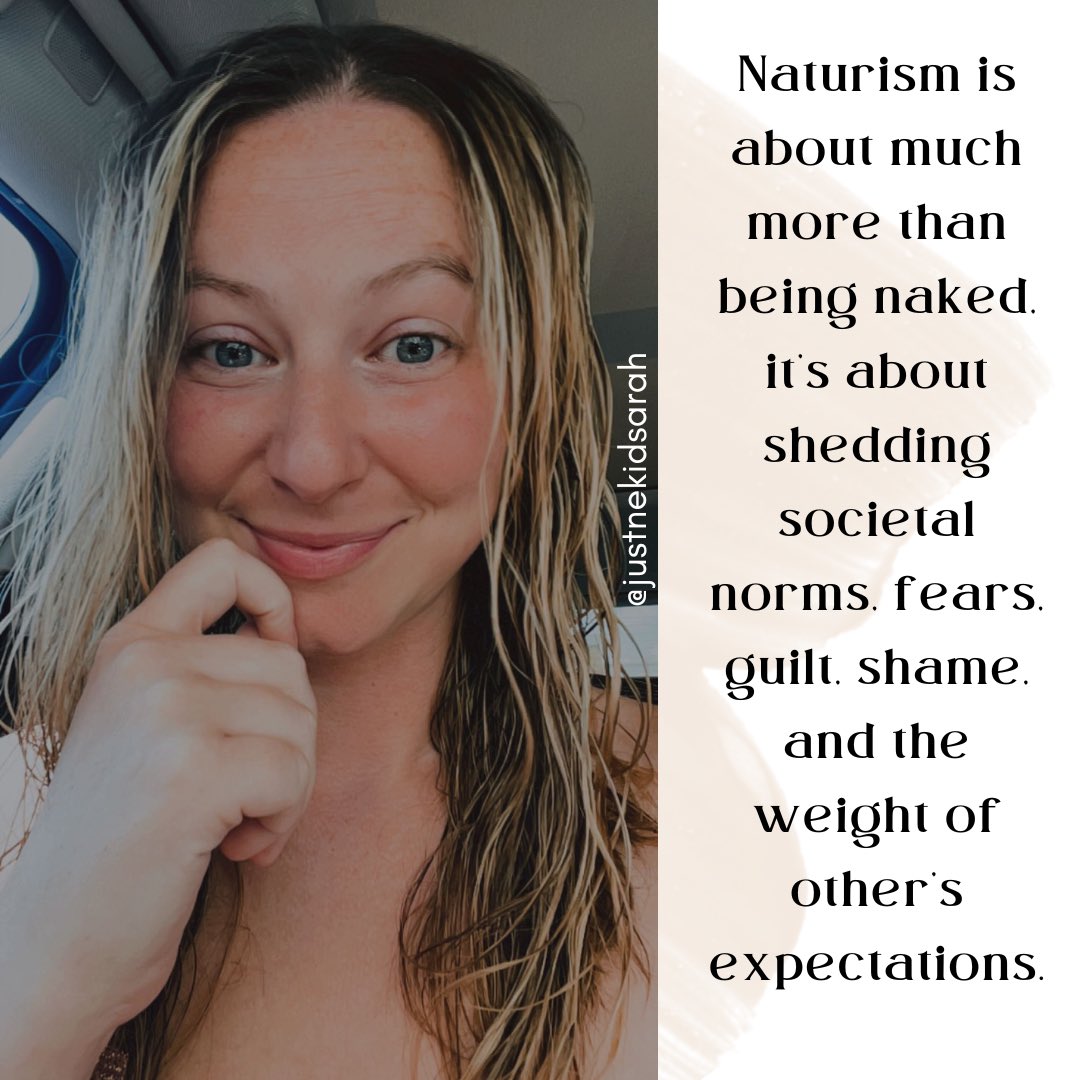“Naturism is about much more than being naked. It’s about shedding societal norms, fears, guilt, shame and the weight of other’s expectations.” - Just Sarah
#SarahStrong #JustNekidSarah #JustSarah #JustMe #MyJourney #LiveLifeNaked #Naturism #guilt #shame #fears #normalnotnormal