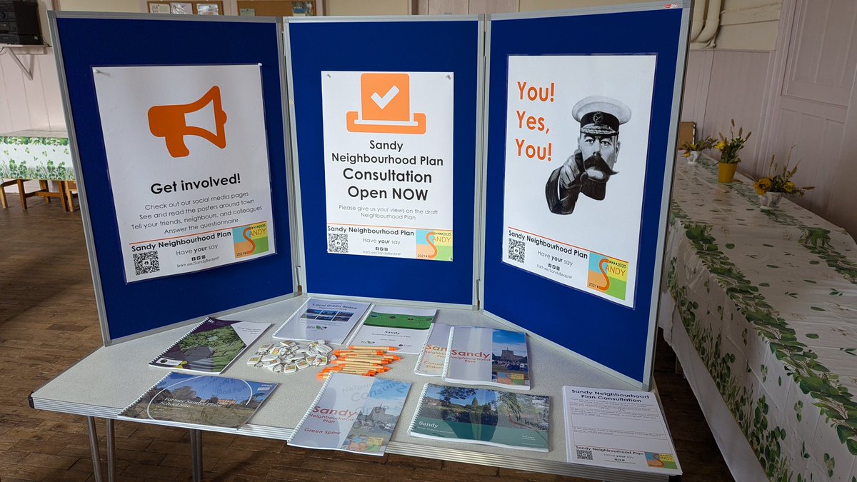 SandyBedsNP's tweet photo. 📖 Come and view the draft Neighbourhood Plan and have your say!

⛪ We're at the Beeston Methodist Church today from 2pm until 5pm.

🔗 Documents and feedback form is available online: https://t.co/BLDCl8tgLz https://t.co/3KRGBzTVD9