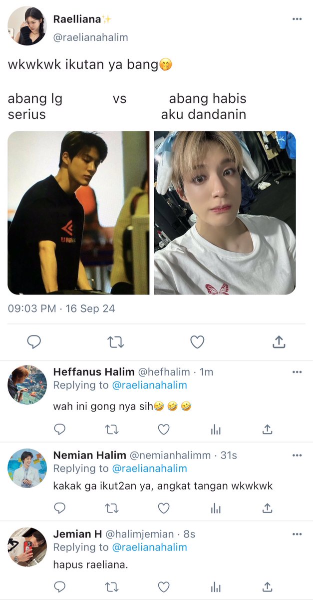 writtenbykayy's tweet photo. abang ngambek #TheHalims
a NCT Dream, Ningning Aespa, Byeon Woo Seok AU
#NCTDream #NingNing #ByeonWooSeok #AU #AlternativeUniverse https://t.co/fFcHOJ5eMU