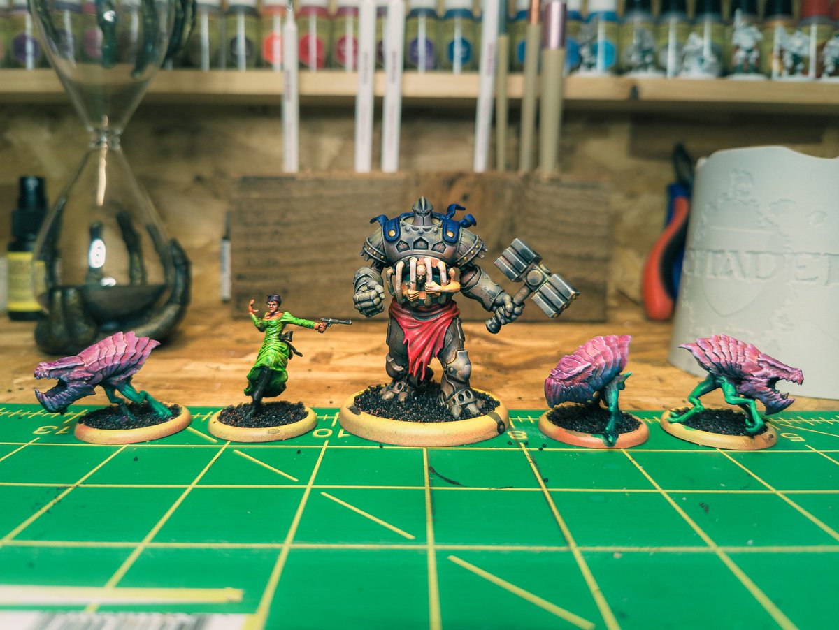 How To Roll Dice (@howtorolldice) on Twitter photo The products of last night's painting live stream in rumble:
Talos is done except cage and base.
Karina is done except base.
Wretched are done except eyes and bases.
<a href="/thearmypainter/">The Army Painter</a> <a href="/WyrdGames/">Wyrd Games</a> <a href="/rumblevideo/">Rumble 🏴☠️</a> #malifaux #gaming #miniatures #tabletop #painting #livestream The products of last night's painting live stream in rumble:
Talos is done except cage and base.
Karina is done except base.
Wretched are done except eyes and bases.
<a href="/thearmypainter/">The Army Painter</a> <a href="/WyrdGames/">Wyrd Games</a> <a href="/rumblevideo/">Rumble 🏴☠️</a> #malifaux #gaming #miniatures #tabletop #painting #livestream