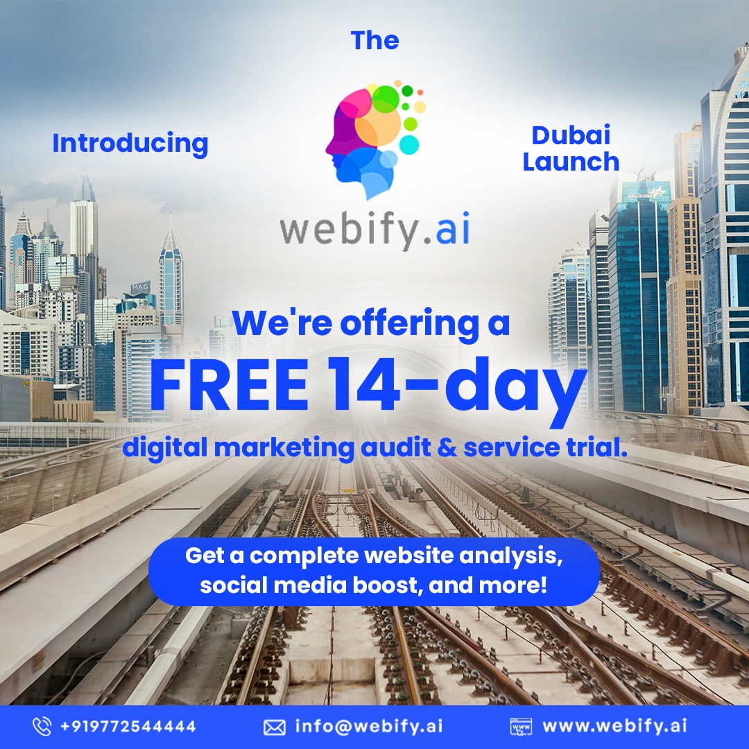 webifyai's tweet photo. 🚀Try https://t.co/mgiQfqq87d's FREE 14-day digital marketing audit &amp; service trial!
Let's elevate your brand to new heights📊!
#brandidentity #webdesigner #digital #AI #socialmedia #branding #strategy #websitedesign #brandingdesign #webdesign #digitalmarketingtips #socialmedia https://t.co/9xS0XOuTbn