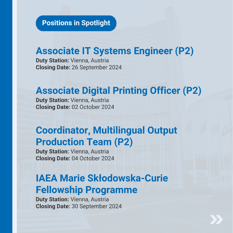 iaeaorg's tweet photo. We are hiring for many positions at the IAEA! Check all positions that are closing soon and apply before the closing date. 👇 #IAEAjobs #UNjobs