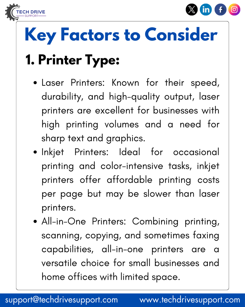 techdrivesprt's tweet photo. Looking for a printer that suits your small business or home office needs? Our comprehensive guide helps you choose the perfect printer based on factors like speed, quality, cost, and features.
π https://t.co/WfXcreJgjV
#printer #smallbusiness #homeoffice #bestprinter #iPhone https://t.co/fcvzbarsw3