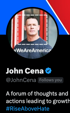 web3senate's tweet photo. #JohnCena Just followed US !!!!!!!!!! YOU CANT SEEEE MEEEE 🙌🙌🙌🙌 https://t.co/dHROsJIxmc