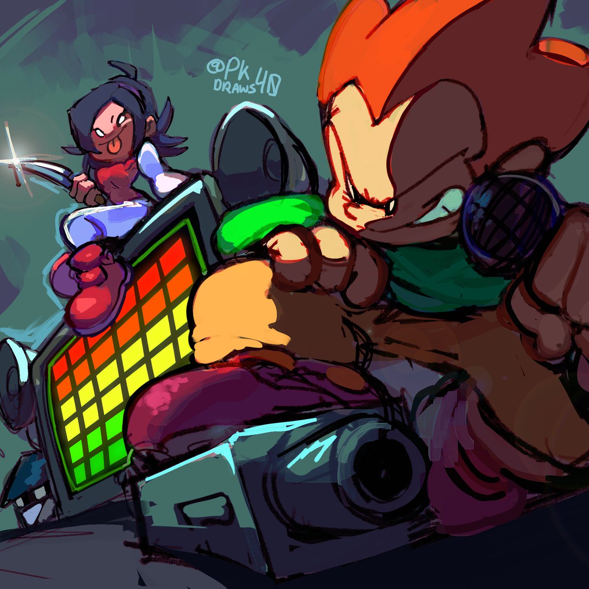 Pk_draws_40's tweet photo. I stay funky! 

(I was trying a new method of coloring) https://t.co/fC2qlMFFhw