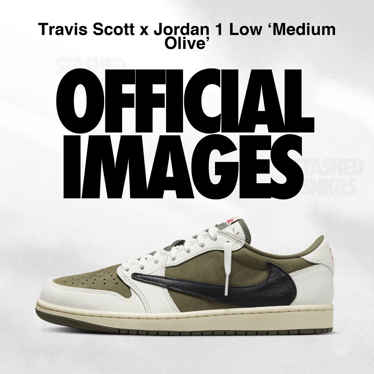 StashedSNKRS's tweet photo. Official images of the Travis Scott x Jordan 1 Low ‘Medium Olive’ have just been loaded! 🫒🔥

Releasing September 28th on SNKRS and at select retailers.

Will you try to cop for personal or to resell them? 🌵🔥 https://t.co/XF0yD5eUZz