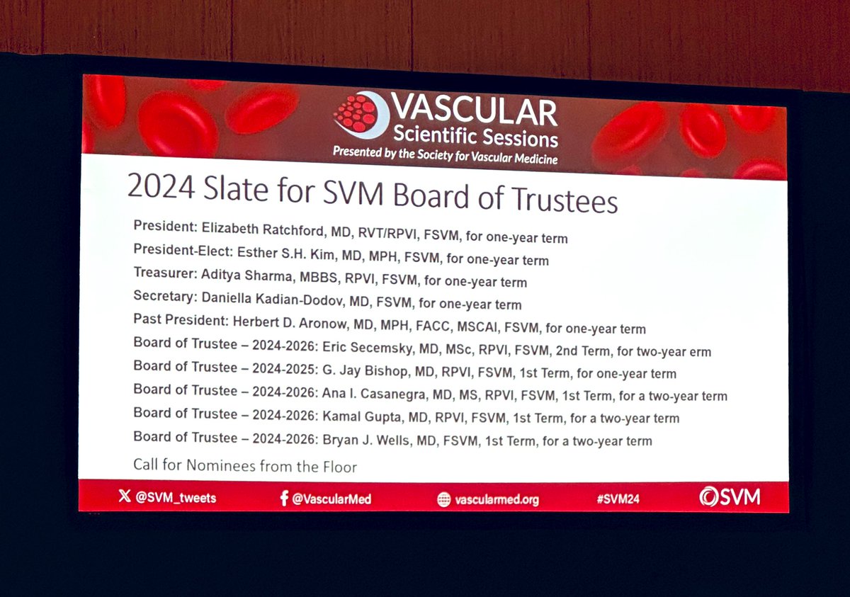Society for Vascular Medicine | SVM (@svm_tweets) on Twitter photo Congratulations to 2024 #SVM Board of Trustees! #VSS2024
<a href="/evratchford/">Elizabeth Ratchford</a> <a href="/EstherSHKimMD/">Esther Kim</a> <a href="/adityasharmamd/">Aditya Sharma</a> <a href="/DKadiandodov/">Daniella KadianDodov</a> <a href="/herbaronowMD/">herbaronowMD</a> <a href="/EricSecemskyMD/">Eric Secemsky MD MSc</a> <a href="/JayBishopMD/">G. Jay Bishop M.D.</a> <a href="/AnaCasanegra/">anacasa</a> <a href="/kamalguptamd/">Kamal Gupta</a> <a href="/wellsbryanj/">Bryan Wells</a> Congratulations to 2024 #SVM Board of Trustees! #VSS2024
<a href="/evratchford/">Elizabeth Ratchford</a> <a href="/EstherSHKimMD/">Esther Kim</a> <a href="/adityasharmamd/">Aditya Sharma</a> <a href="/DKadiandodov/">Daniella KadianDodov</a> <a href="/herbaronowMD/">herbaronowMD</a> <a href="/EricSecemskyMD/">Eric Secemsky MD MSc</a> <a href="/JayBishopMD/">G. Jay Bishop M.D.</a> <a href="/AnaCasanegra/">anacasa</a> <a href="/kamalguptamd/">Kamal Gupta</a> <a href="/wellsbryanj/">Bryan Wells</a>