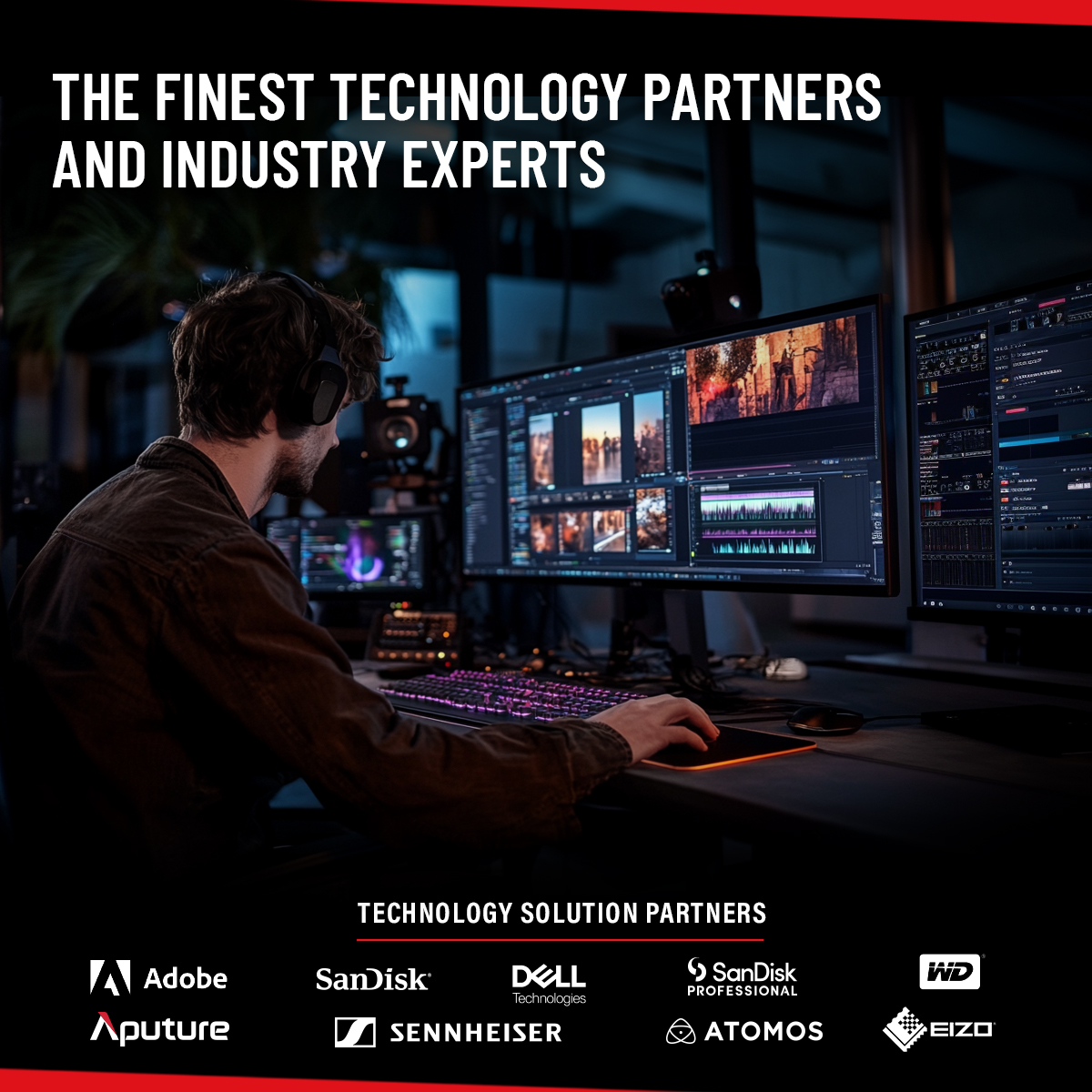 Canon_India's tweet photo. From studio layout to ambience, accessories to tech integration—Canon North Star provides a seamless, end-to-end solution to create the perfect studio environment. With the finest technology partners and expert guidance, we ensure your creative space is equipped to inspire and innovate. Elevate your studio experience with cutting-edge solutions designed for excellence at every level.

Our Technology Solution Partners for Canon NorthStar: 

Dell Technologies 
Adobe India 
Sennheiser 
Western Digital 
EIZO India 
Aputure India 
Atomos
Visual Technologies India Private Limited
 
#CanonIndia #CanonNorthStar #CANwithCanon #CanonSolutions #DelightingYouAlways